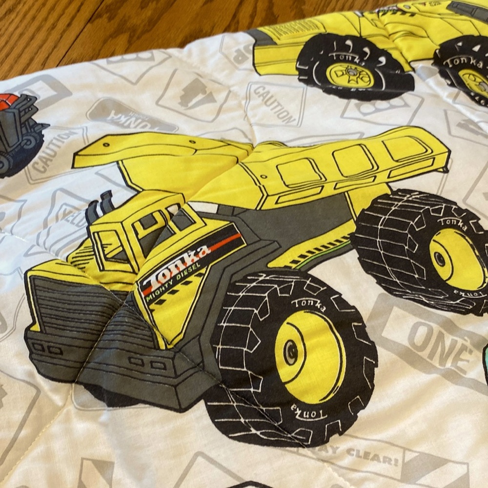 Tonka Comforter-Trucks in Good Used Condition -Rare Find Vintage
